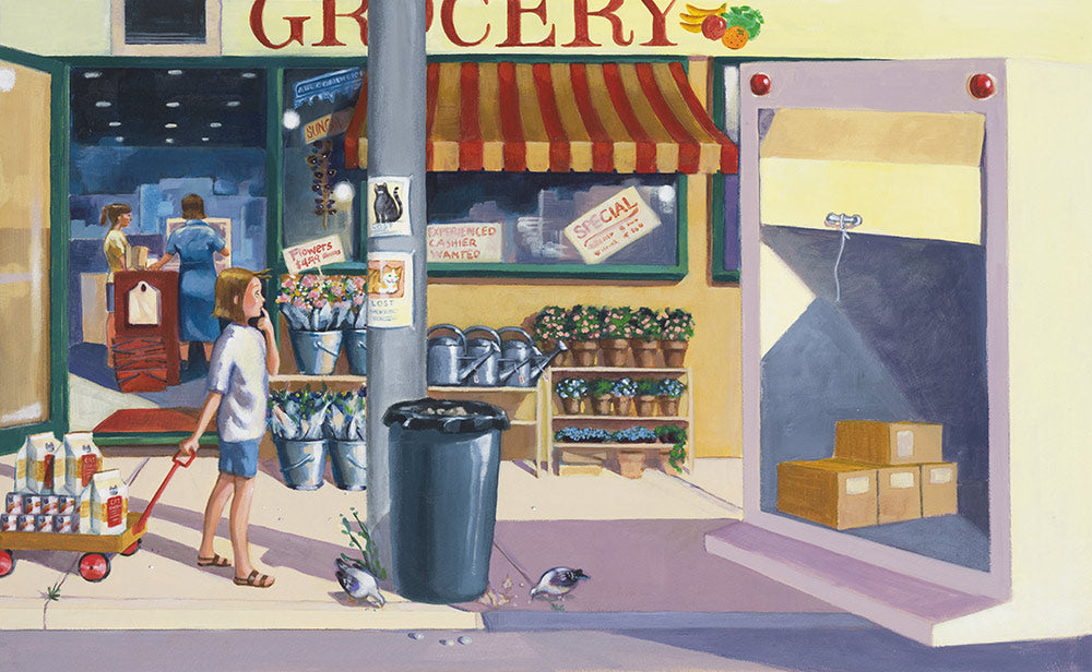 Giclée Print From the Book, Pussycats Everywhere!, of a Girl Going Shopping, Limited Edition. Signed
