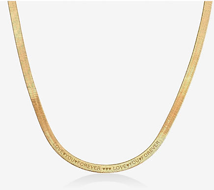The Love You Forever® Engraved Herringbone Necklace with a Signed Book